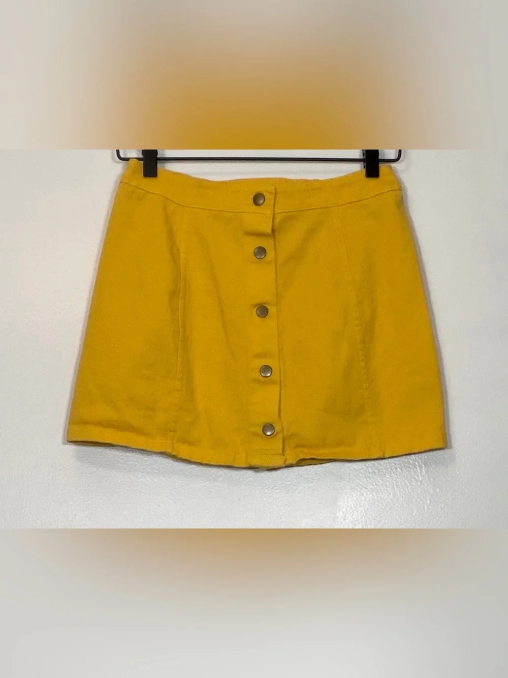 Rue21 Yellow Button-Front Mini Skirt